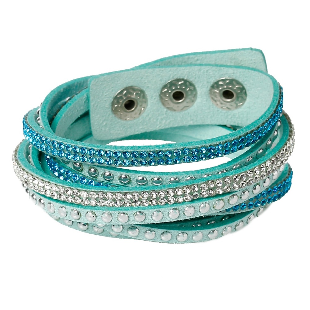 2/$26 Faux Suede Velvet Slake Wrap Bracelet - Picture 1 of 3